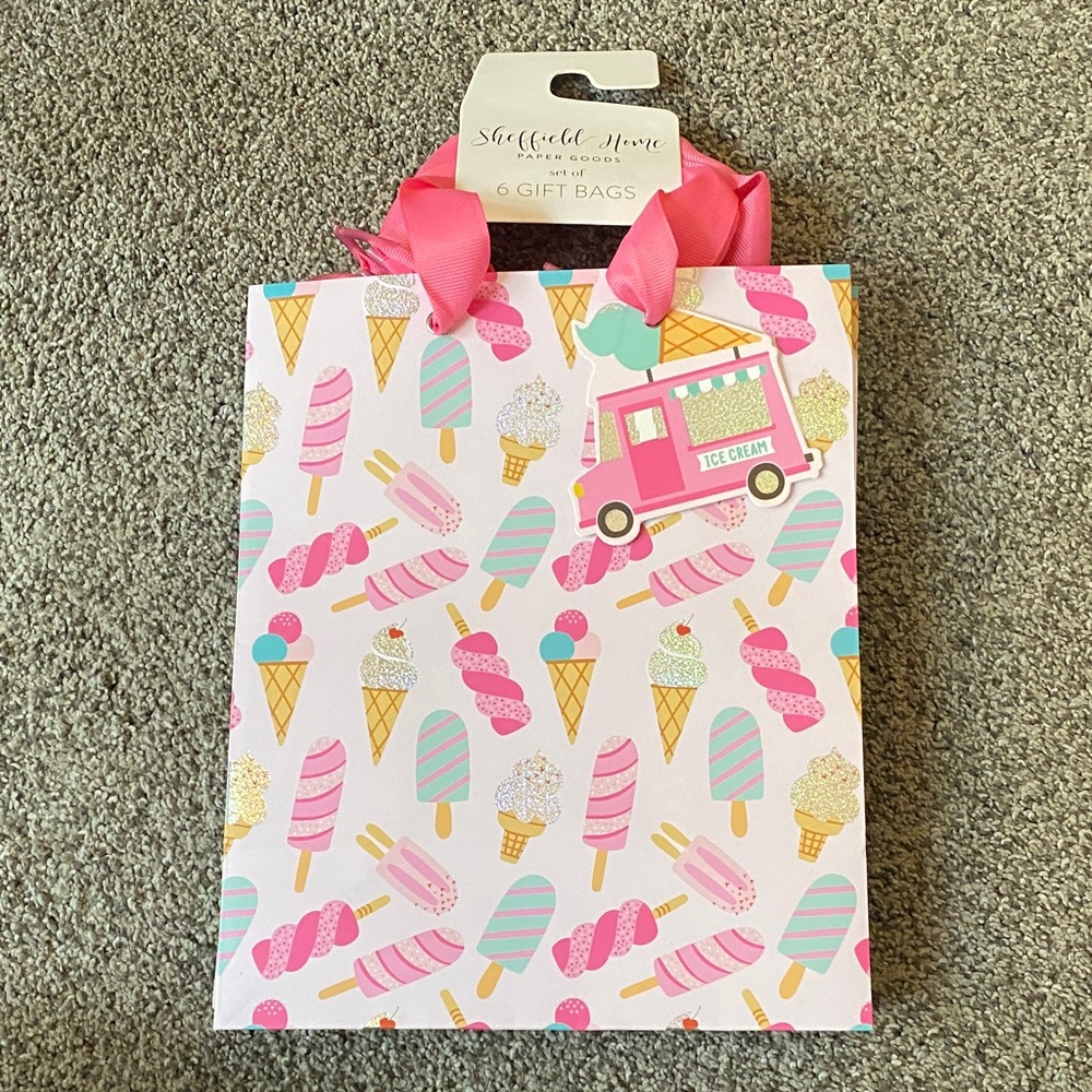 Sheffield Home Ice Cream Treats Bag with Pink and Gold Accents